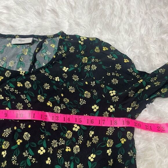 Minimum Dress Black Green Floral Size 38 Long Sleeve Lightweight Viscose - Picture 7 of 9